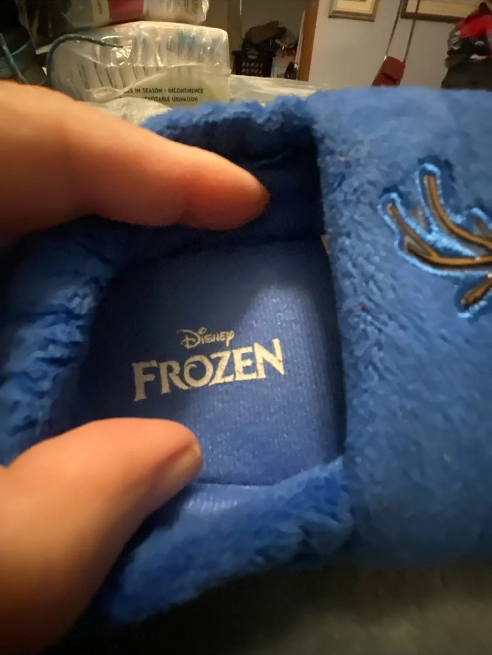 Disney Blue Olaf Plush Kids One-Piece Slippers